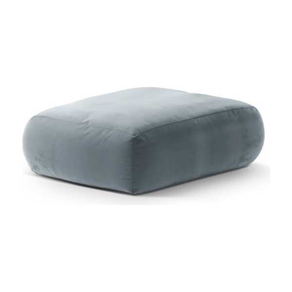 Pouf aus Samt blaugrau