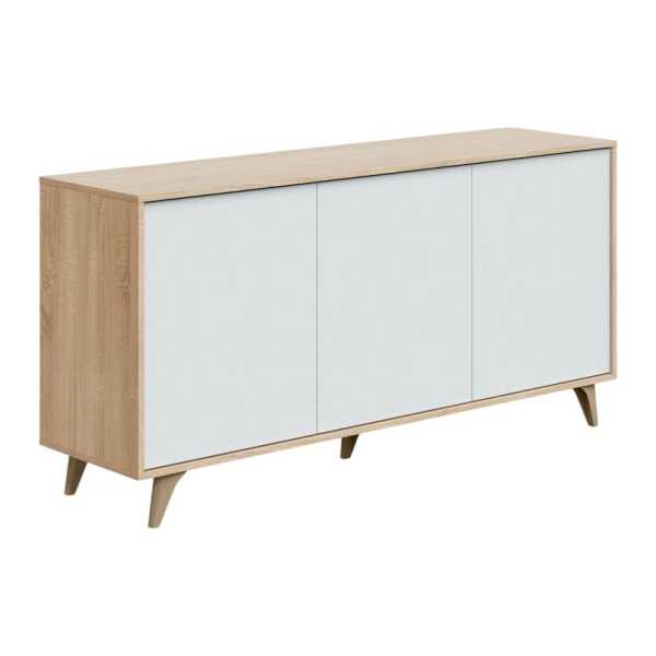 Sideboard in Eichenholzoptik, weiß 154x41h75 cm