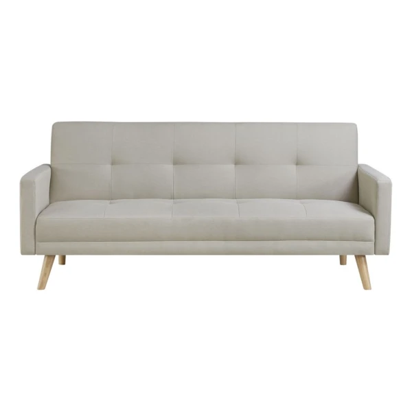 Skandinavisches 3-Sitzer-Schlafsofa aus beigem Stoff