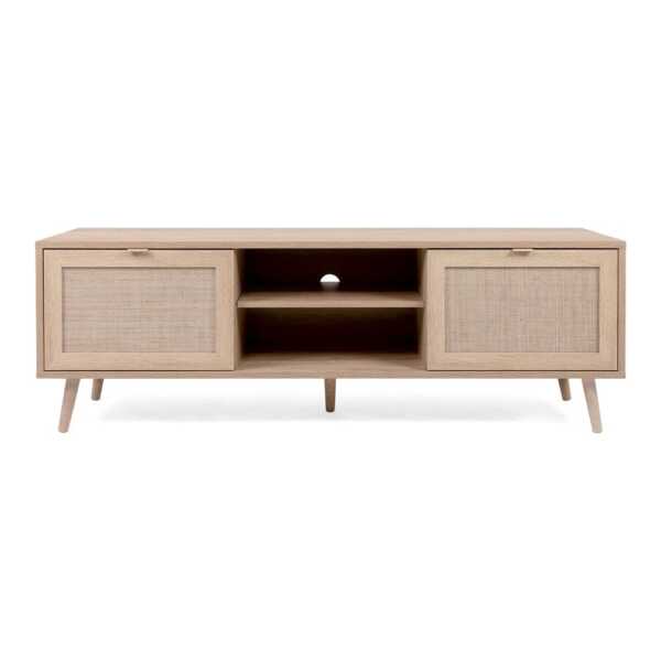 TV-Möbel mit 2 Türen L150 cm - Rattan-Druck