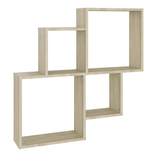 vidaXL Regal Würfelregal Sonoma-Eiche 80x15x78,5 cm Holzwerkstoff, 1-tlg.