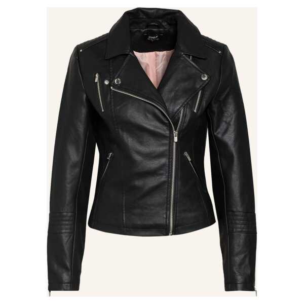 Only Bikerjacke In Lederoptik schwarz