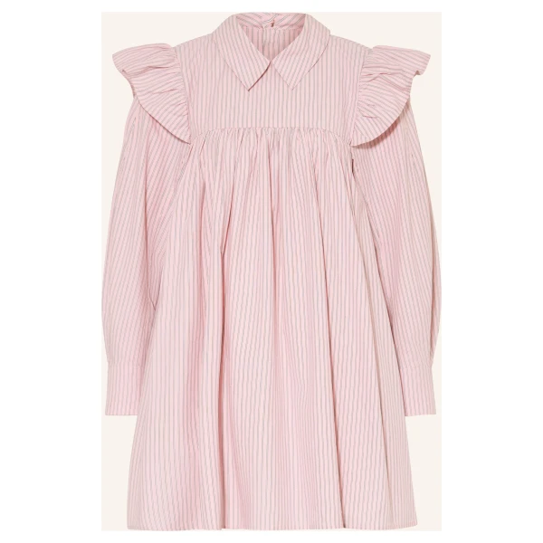Ganni Kleid Mit Rüschen rosa