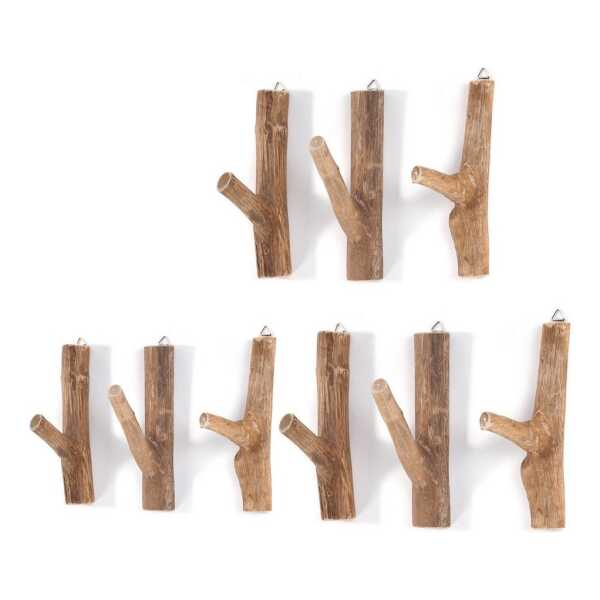 DESIGN DELIGHTS Wandgarderobe Garderobenhaken 9er Set LIMB, Holz massivholz Wurzel, Kleiderhaken,Wa