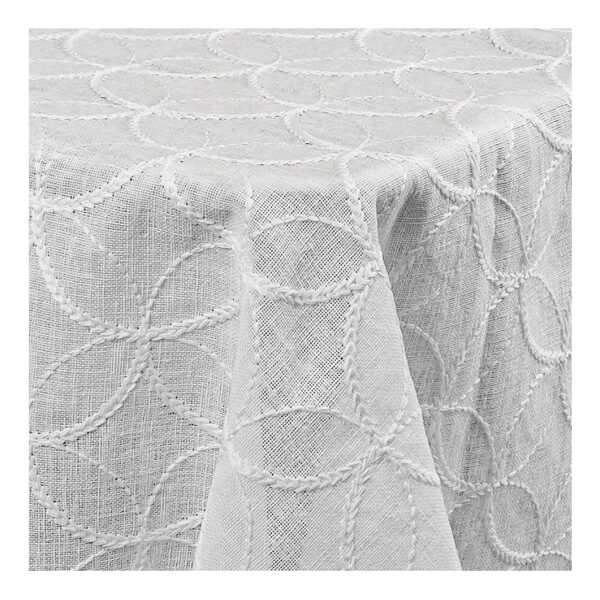 DecoHomeTextil Heimtextilmanufaktur Tischdecke Decorativo In Lino Organza Leinen mit dezenter Stickerei pflegeleicht