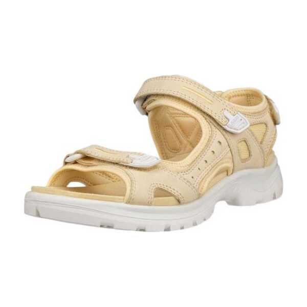 Ecco Yucatan Leder beige/weiss Damen Sandale
