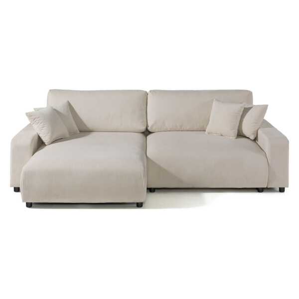 Ecksofa Samt 234x170x78 beige SOFIA
