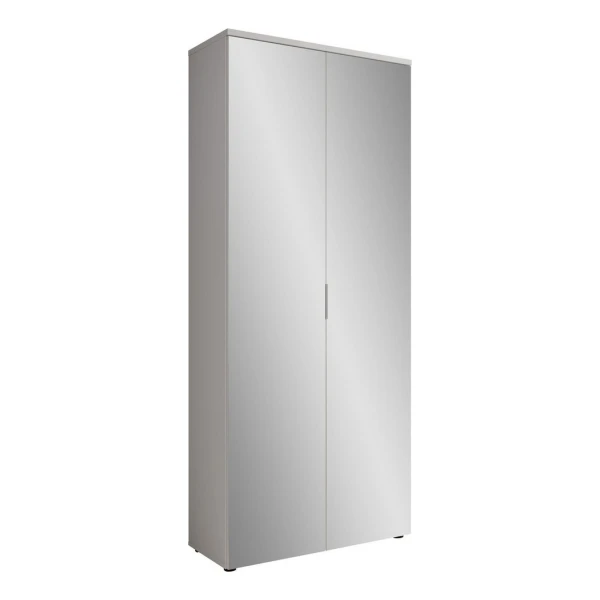 HBZ Schuhschrank Lincoln mit Spiegel, BxHxT 80x190x35 cm (1-St) Schuhschrank mit 2 Spiegeltüren, 9 Einlegeböden, 2 feste Böden