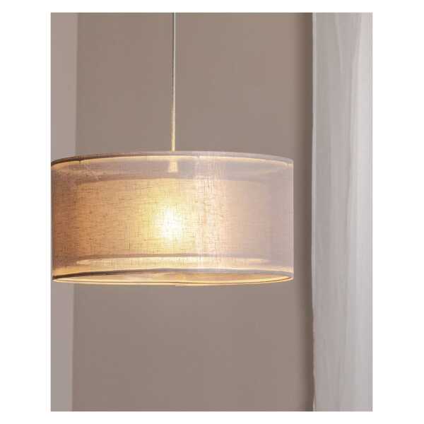 Hängeleuchte Duo Den Light, silbergrau, Ø 50 cm, Leinen, PVC