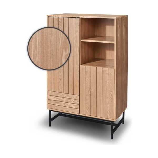 DM-Handel Highboard Kommode Aufbewahrungsschrank Sideboard (Sideboard, Holz Schrank Braun Schwarz), 120x75x40 cm