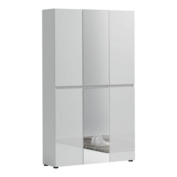 Home affaire Schuhschrank Mister,Schuhkommode,Schuhmöbel,Schuhablage,Schuhregal Breite 120 cm, Höhe 200 cm, Tiefe 34 cm, 6 Türen, 24 Fächer, 2 Spiegel