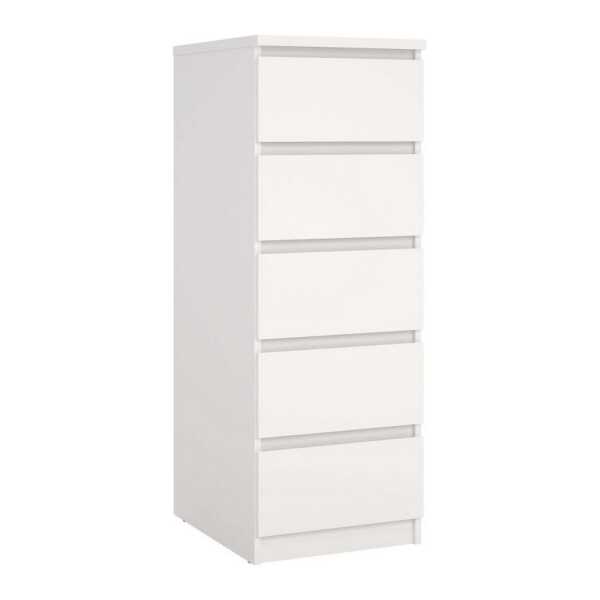 INOSIGN Highboard Naia, Hochkommode, 5 Schubladen, Aufbewahrung, grifflose Front, Modern, skandinavisches Design, Schmal, in mehrere Farben