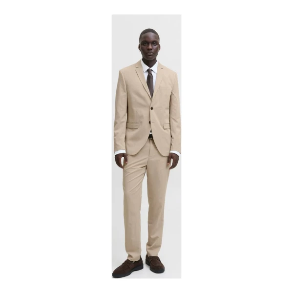 Jack & Jones Anzug JPRFRANCO Extra schmal, pflegeleicht, stilvoll mit fallendem Revers (Packung, 2-tlg) Materialmix, slim fit