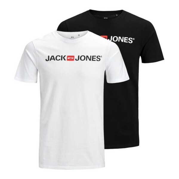 Jack & Jones T-Shirt 2er Pack Logo Tee Crew Neck mit Markenschriftzug