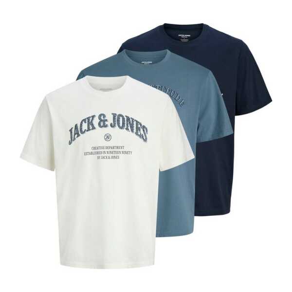 Jack & Jones T-Shirt JJEDENVER GRAPHIC TEE SS O-NECK 3PK MP (Packung, 3-tlg)