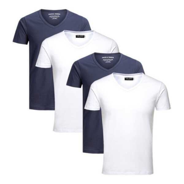 Jack & Jones T-Shirt (Spar Set, 4er-Pack) V-Neck