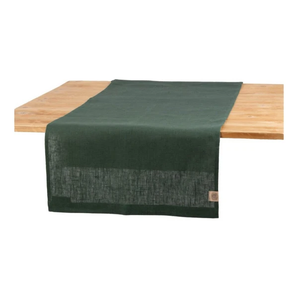 KARDELEN Tischläufer Tischläufer Erik 100% Leinen 47x150cm grün