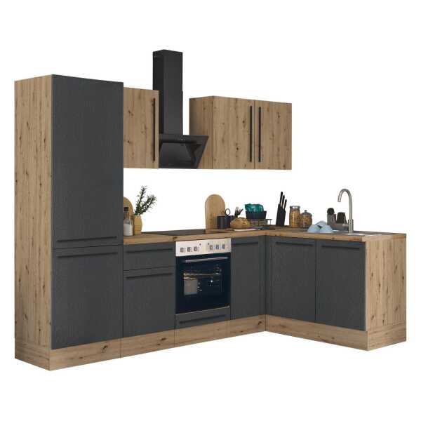 KOCHSTATION Winkelküche Florida, Stellbreite 270x165 cm, wahlweise mit E-Geräten, mit Softclose für Türen und Schubkästen