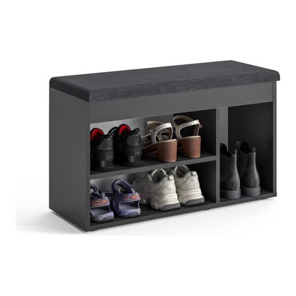 KOMTO Schuhbank Schuhregal Bank mit Stauraum Sitzfläche Schuhschrank mit Sitzbank Flur, Sofia 80 x 48 x 32 cm