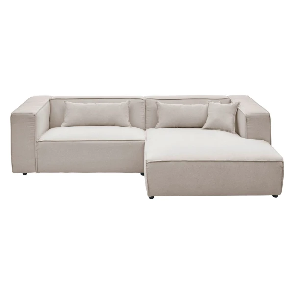 LeGer Home by Lena Gercke Ecksofa PIARA mit Kedernaht, Cord, Leinenoptik o. Strukturstoff, Couch, L-Form, wahlweise Ottomane rechts/links, schwarze Füße, bequemer Sitzkomfort