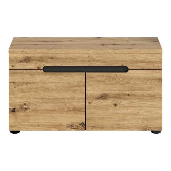 Lomadox Sitzbank CORTONA-158, Sitzbank Schuhbank Schuhschrank Garderobenbank modern grau mit Eiche