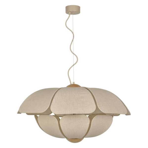 MARKET SET Hängelampe Coquillage, 70 cm cremefarben, Leinen