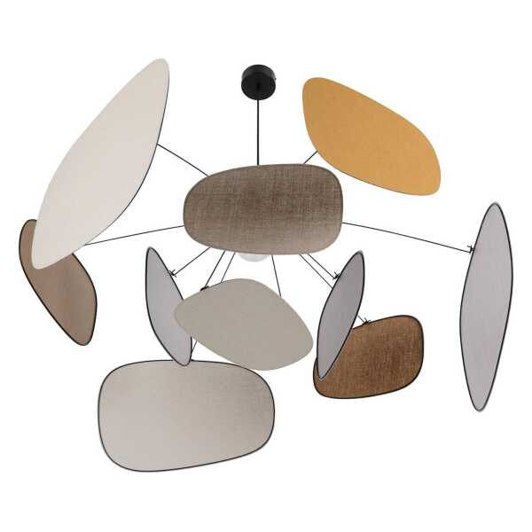 MARKET SET Hängelampe Screen 70's, Ø 110 cm, Leinen, bunt