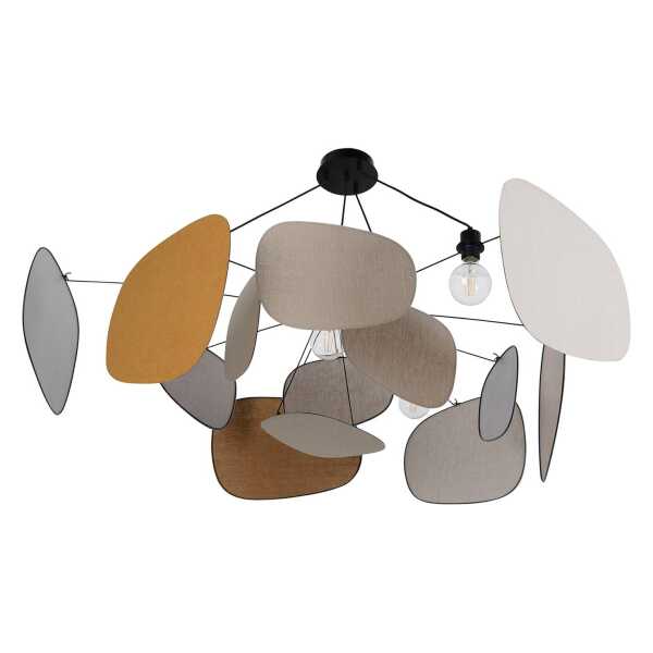 MARKET SET Hängelampe Screen 70's, Ø 150 cm, Leinen, bunt