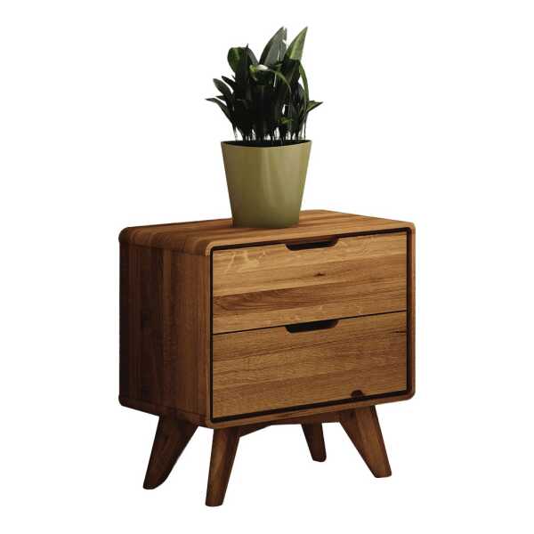 Nachttisch "Tario" | H49xB47xT30 cm | Massivholz | Wildeiche | Manufakturqualität