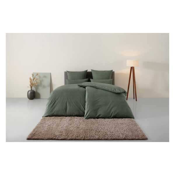 OTTO home Bettwäsche Melli, Linon, 3 teilig, Bettwäsche aus Baumwolle, Leinen-Look in Melange-Optik