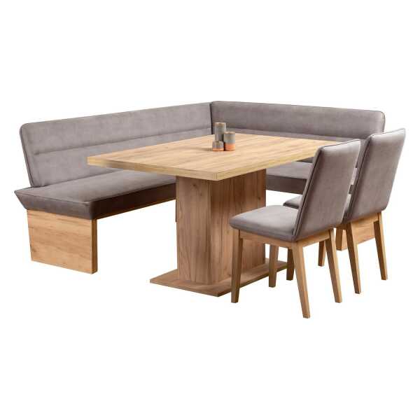 OTTO home Eckbankgruppe Beluna + Cross Essecke Sitzgruppe Eckbank Küchenbank BESTSELLER, (Set, 4-tlg., Eckbank, 2 Stühle und Tisch), Sitzgruppe Esszimmer Stühle Tisch und Bank bequem gepolstert