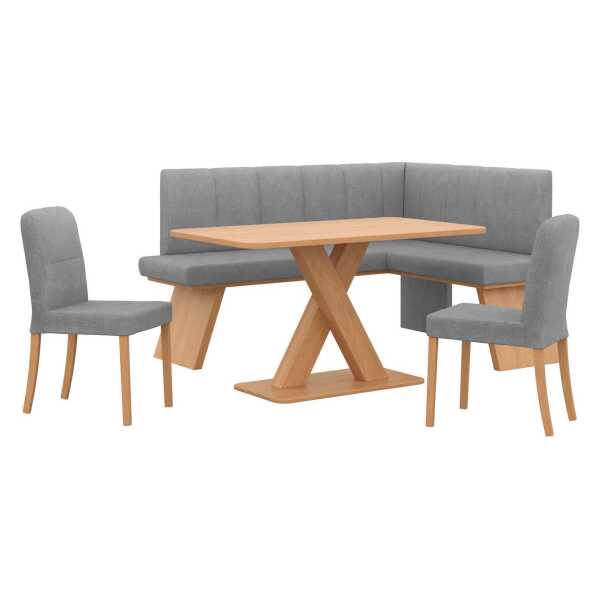 OTTO home Eckbankgruppe Nina, (Set, 4-tlg., 4er), Sitzgruppe Esszimmer Stühle Tisch und Bank bequem gepolstert