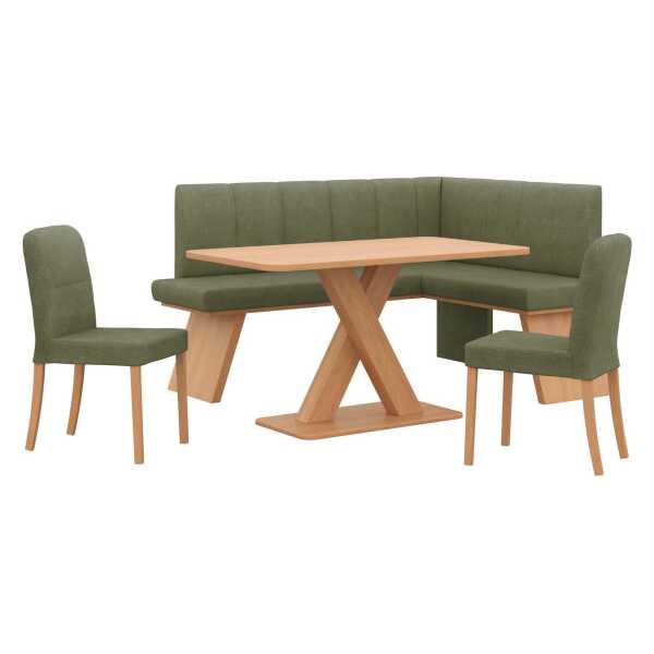 OTTO home Eckbankgruppe Nina, (Set, 4-tlg., 4er), Sitzgruppe Esszimmer Stühle Tisch und Bank bequem gepolstert