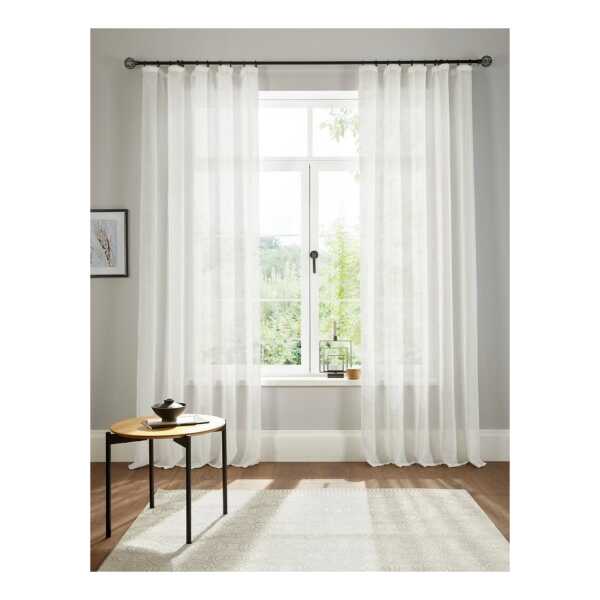 OTTO home Gardine Fiete (1 St), Kräuselband, halbtransparent, Leinen Optik, Sichtschutz, halbtransparent, einfarbig, Leinenoptik