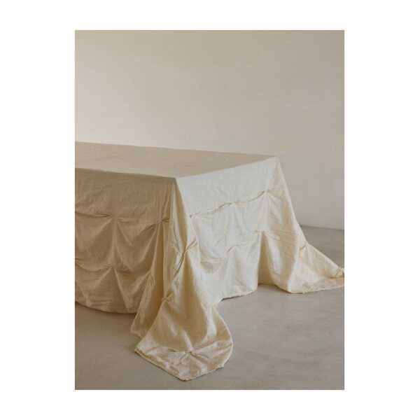 Onomao x erlich textil drapierte Tischdecke aus Bio-Baumwolle, Leinen Mix, made in Europe