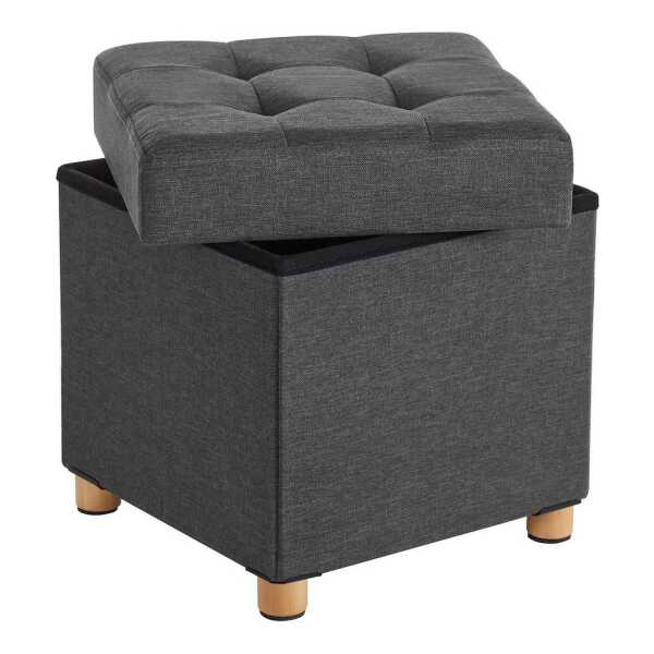 SONGMICS Sitzhocker, mit Stauraum, Schuhbank, klappbare Sitztruhe, Fußbank, 38 cm