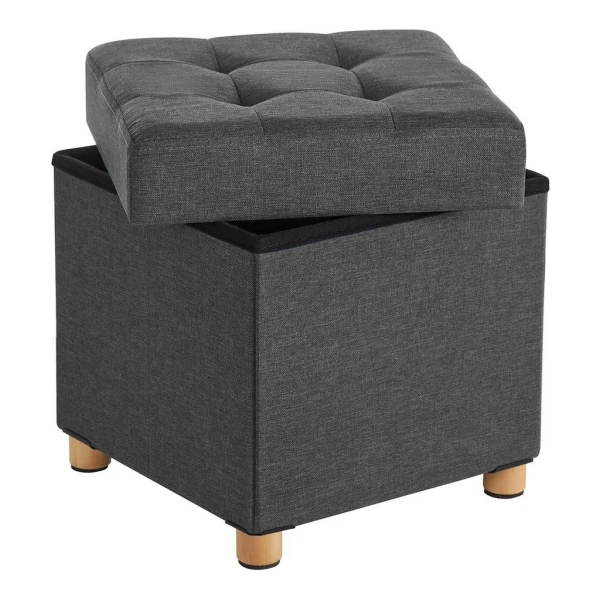 SONGMICS Sitzhocker, mit Stauraum, Schuhbank, klappbare Sitztruhe, Fußbank, 38 cm
