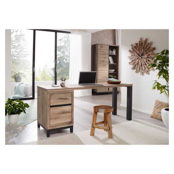 Schreibtisch Wildeiche 220x55x76 bianco geölt VILLANDERS #245