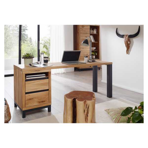 Schreibtisch Wildeiche 220x55x76 natur geölt VILLANDERS #142