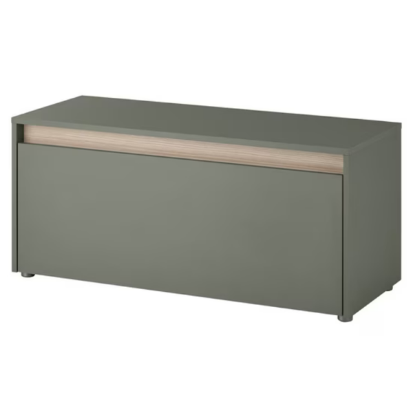 Furn.Design Schuhbank Center (Garderobenbank in Salbei Grün mit Eiche, 100 x 45 cm), mit 4 Fächern