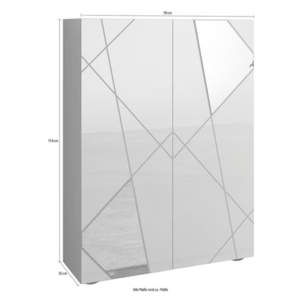 Home affaire Schuhschrank Vittoria, Breite 78 cm mit Spiegel und Siebdruck