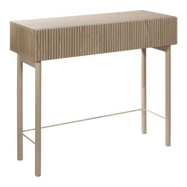 Selsey Konsolentisch NOLIE, mit Schublade, geriffelter Front und Holzbeinen, 90 cm