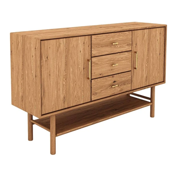 Sideboard "Serea" | H109xB163xT45 cm | Massivholz | Wildeiche geölt | Manufakturqualität