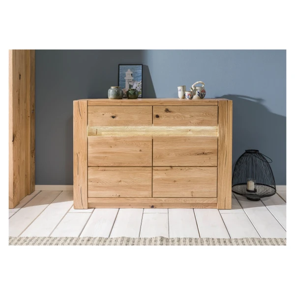 Sideboard Wildeiche 123x40x85 beige geölt KENT #230