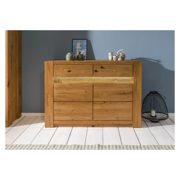 Sideboard Wildeiche 123x40x85 braun geölt KENT #330