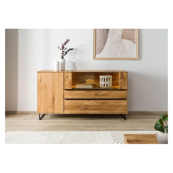 Sideboard Wildeiche 160x43x87 natur geölt WIEN #220