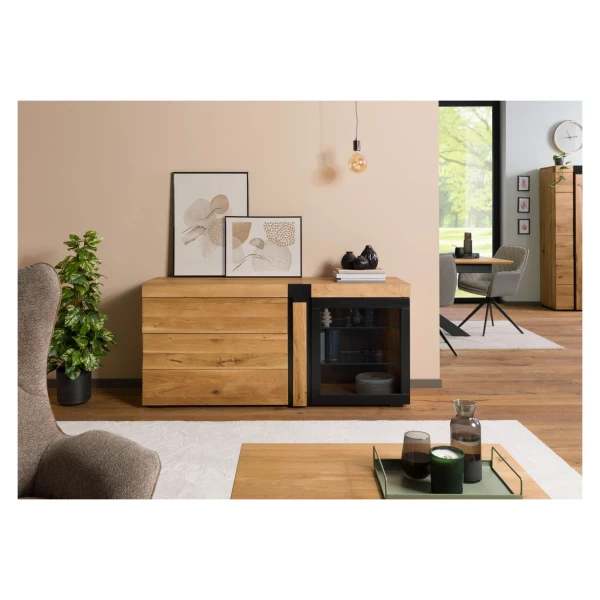 Sideboard Wildeiche 161x45x75 natur geölt ROTTERDAM #116