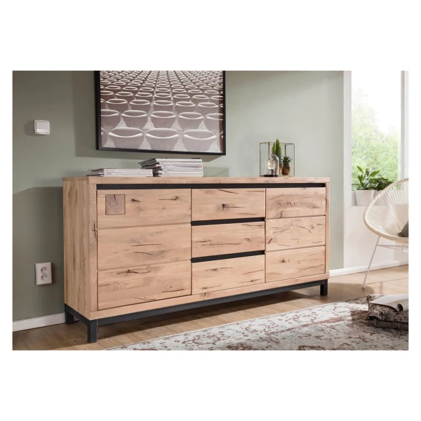 Sideboard Wildeiche 175x45x85 bianco geölt VILLANDERS #209