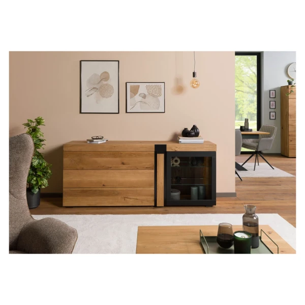 Sideboard Wildeiche 180x45x75 natur geölt ROTTERDAM #117