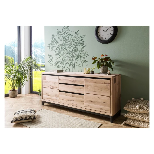 Sideboard Wildeiche 190x45x85 bianco geölt VILLANDERS #251